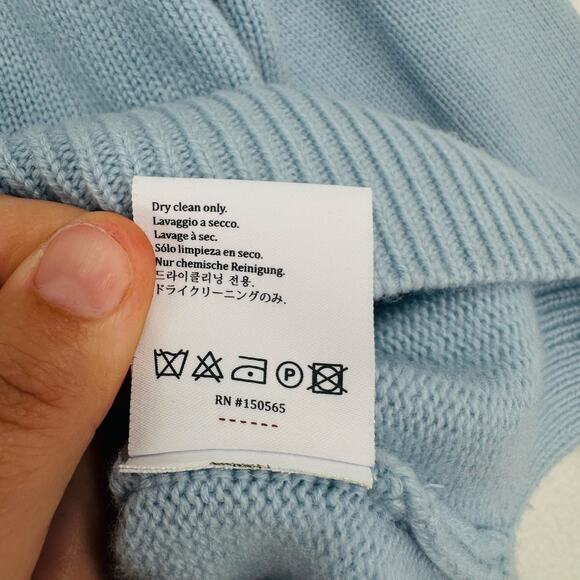 Sies Marjan Sweater Mens Size X Small Lt Blue Wool Casmere Boxy Cozy Fall - Picture 7 of 8